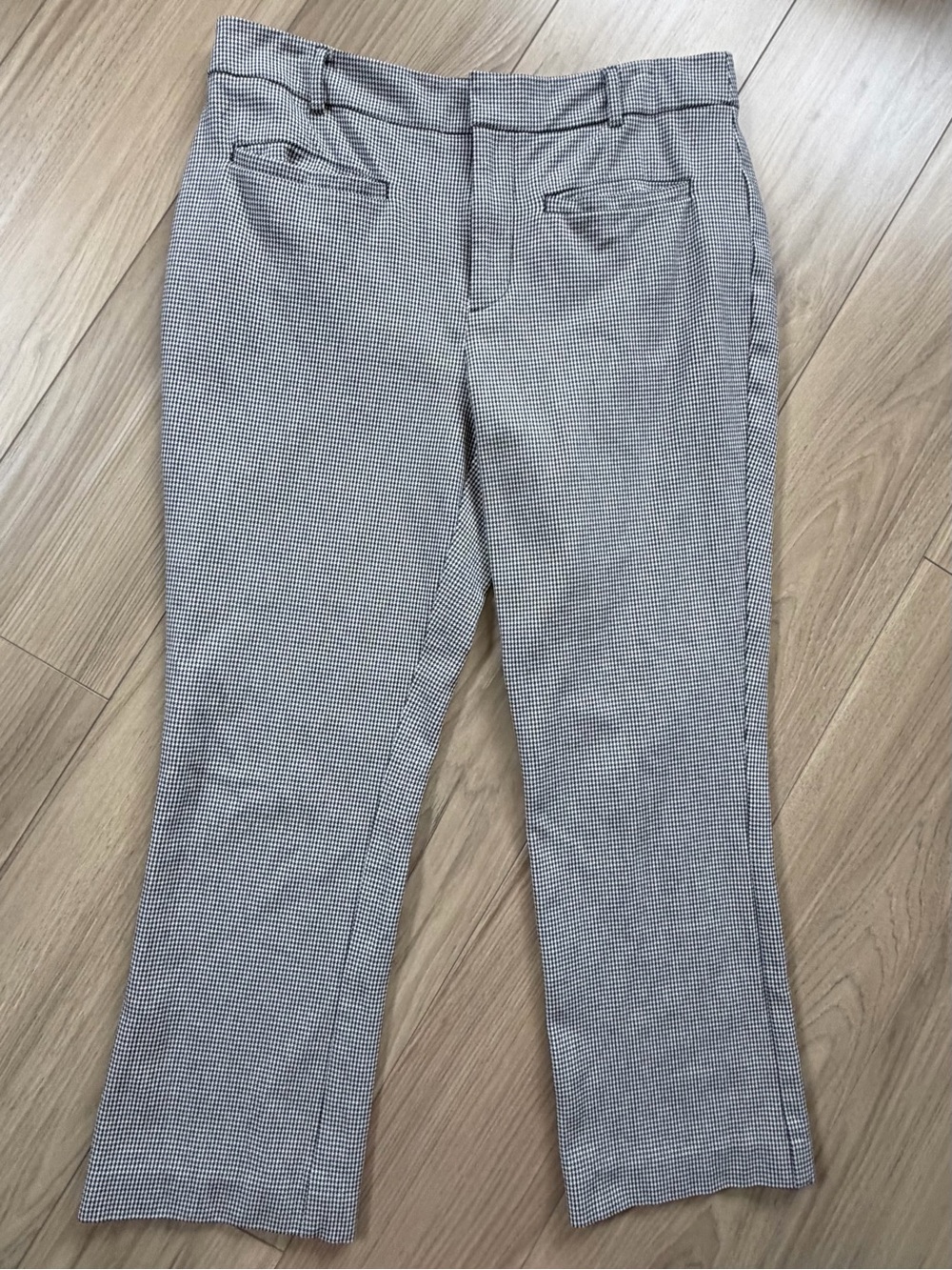 Anthropologie the essential collection houndstooth print flare pants size 14